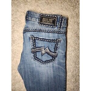 Miss Me Denim Brand Boyfriend Capri Thick Stitch Jeans Size 27 JB1026P4